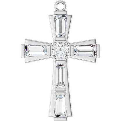 3/8 CTW Lab-Grown Diamond Cross Dangle