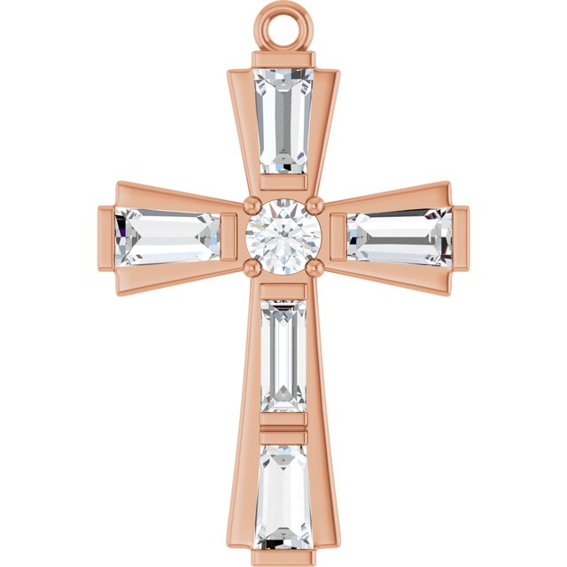 3/8 CTW Lab-Grown Diamond Cross Dangle