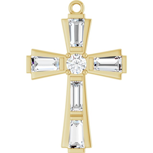 3/8 CTW Lab-Grown Diamond Cross Dangle