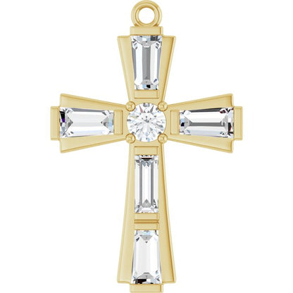3/8 CTW Lab-Grown Diamond Cross Dangle