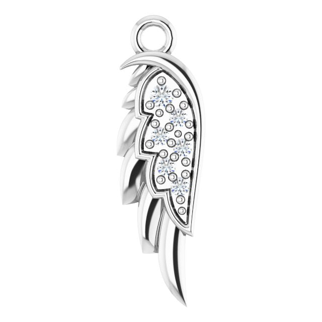 .015 CTW Natural Diamond Left Angel Wing Dangle