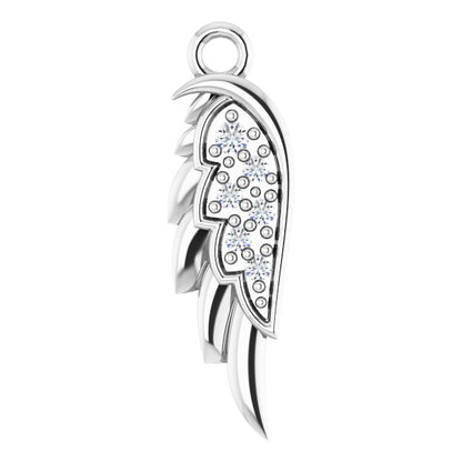 .015 CTW Natural Diamond Left Angel Wing Dangle