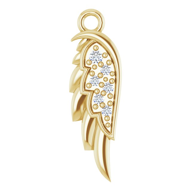 .015 CTW Natural Diamond Left Angel Wing Dangle