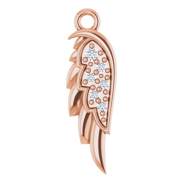 .015 CTW Natural Diamond Left Angel Wing Dangle