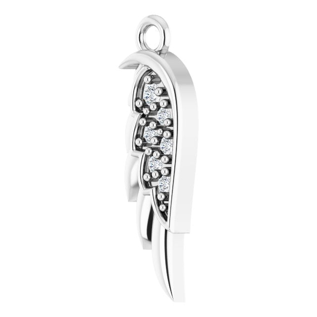 .015 CTW Natural Diamond Left Angel Wing Dangle
