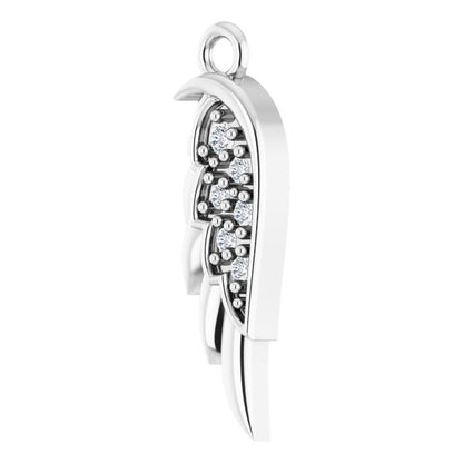 .015 CTW Natural Diamond Left Angel Wing Dangle