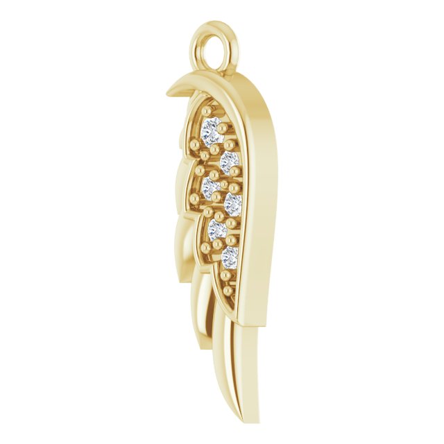.015 CTW Natural Diamond Left Angel Wing Dangle