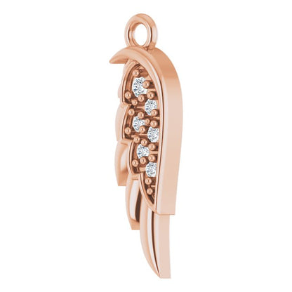 .015 CTW Natural Diamond Left Angel Wing Dangle