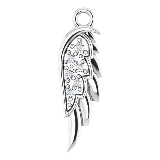 .015 CTW Natural Diamond Right Angel Wing Dangle