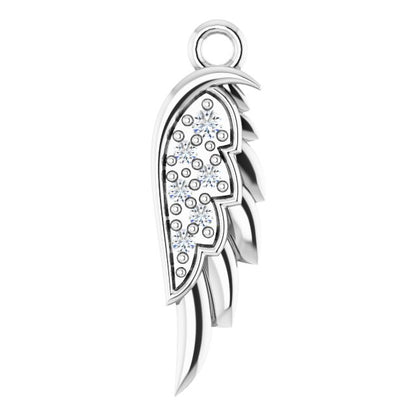.015 CTW Natural Diamond Right Angel Wing Dangle