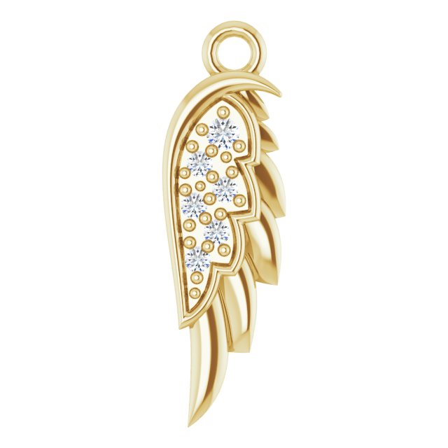 .015 CTW Natural Diamond Left Angel Wing Dangle