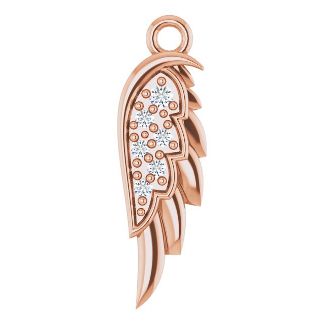 .015 CTW Natural Diamond Right Angel Wing Dangle