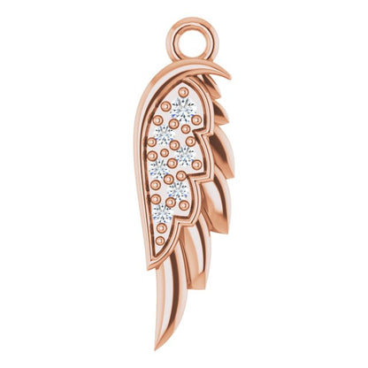 .015 CTW Natural Diamond Right Angel Wing Dangle