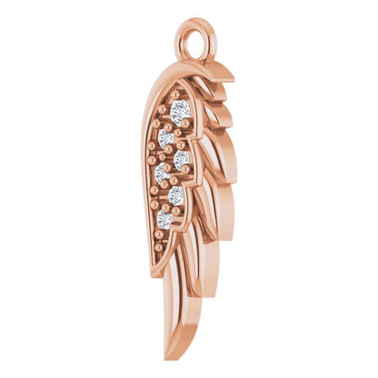 .015 CTW Natural Diamond Right Angel Wing Dangle