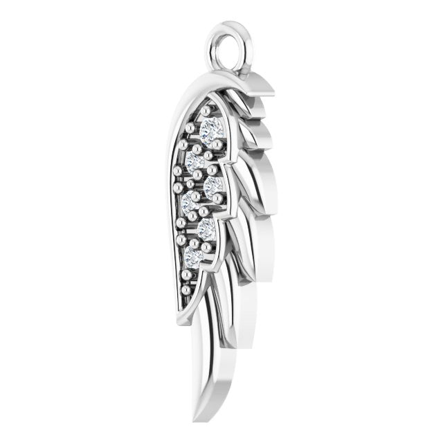 .015 CTW Natural Diamond Right Angel Wing Dangle