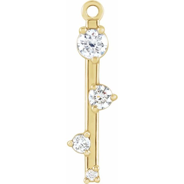 1/8 CTW Natural Diamond Bar Dangle, 4 mm x 15.5 mm