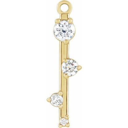 1/8 CTW Natural Diamond Bar Dangle, 4 mm x 15.5 mm