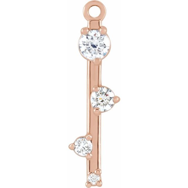 1/8 CTW Natural Diamond Bar Dangle, 4 mm x 15.5 mm