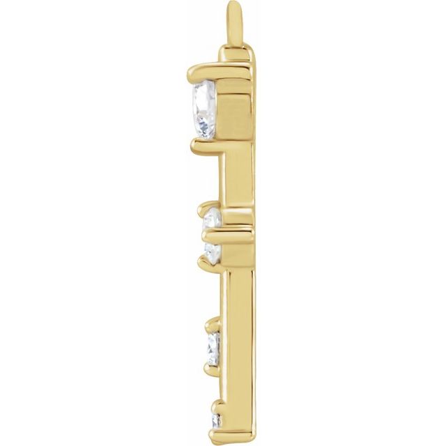 1/8 CTW Natural Diamond Bar Dangle, 4 mm x 15.5 mm
