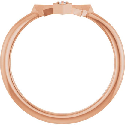 .0075 CT Natural Diamond Accented Contour Band