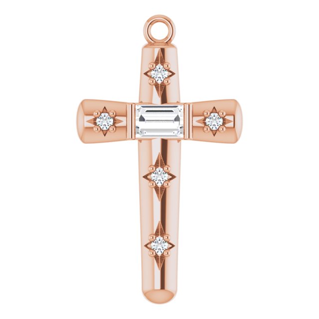 1/8 CTW Natural Diamond Cross Dangle