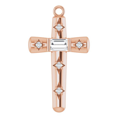 1/8 CTW Natural Diamond Cross Dangle