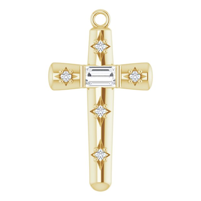1/8 CTW Natural Diamond Cross Dangle