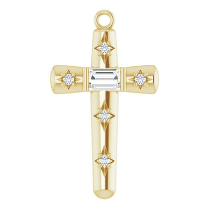 1/8 CTW Natural Diamond Cross Dangle