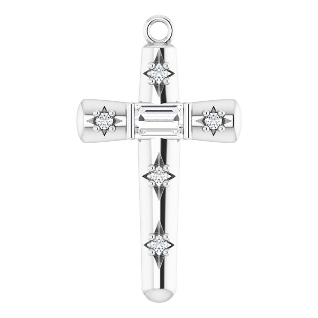 1/8 CTW Natural Diamond Cross Dangle