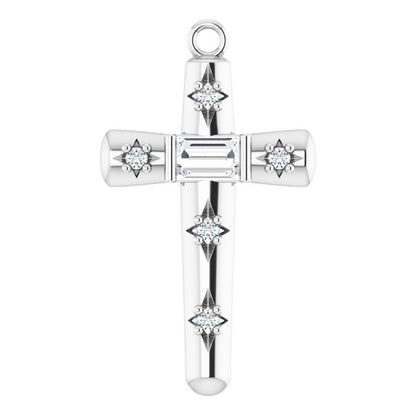 1/8 CTW Natural Diamond Cross Dangle
