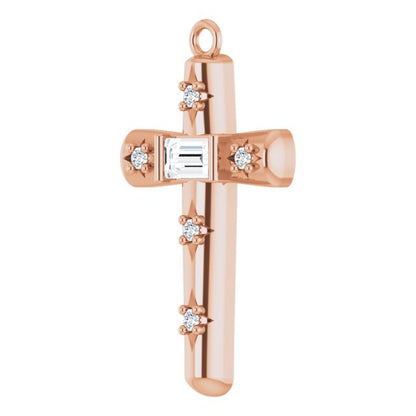 1/8 CTW Natural Diamond Cross Dangle
