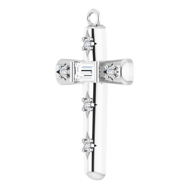 1/8 CTW Natural Diamond Cross Dangle