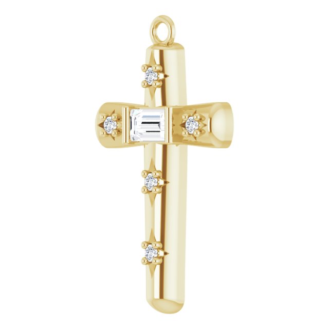 1/8 CTW Natural Diamond Cross Dangle