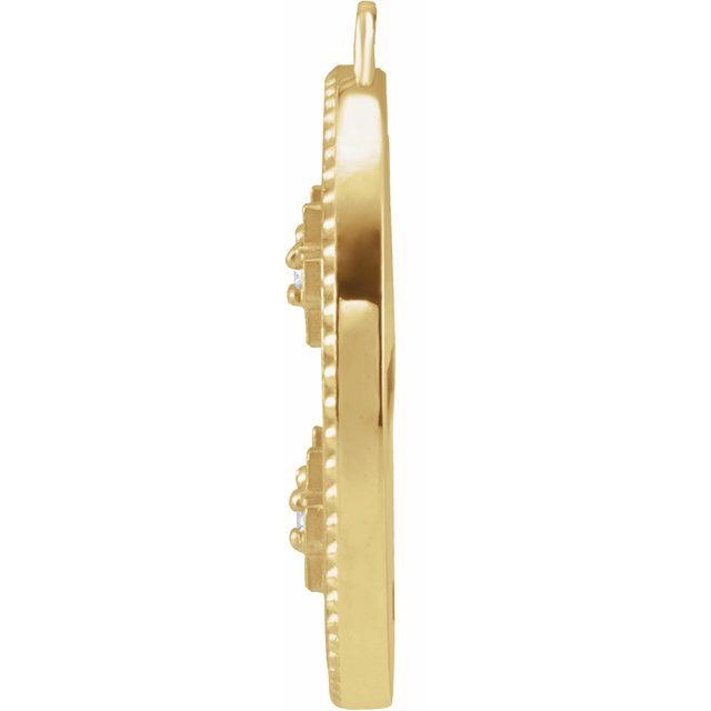 .025 CTW Natural Diamond Jerusalem Cross Dangle