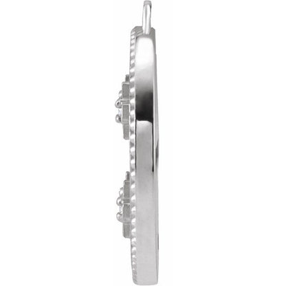 .025 CTW Natural Diamond Jerusalem Cross Dangle