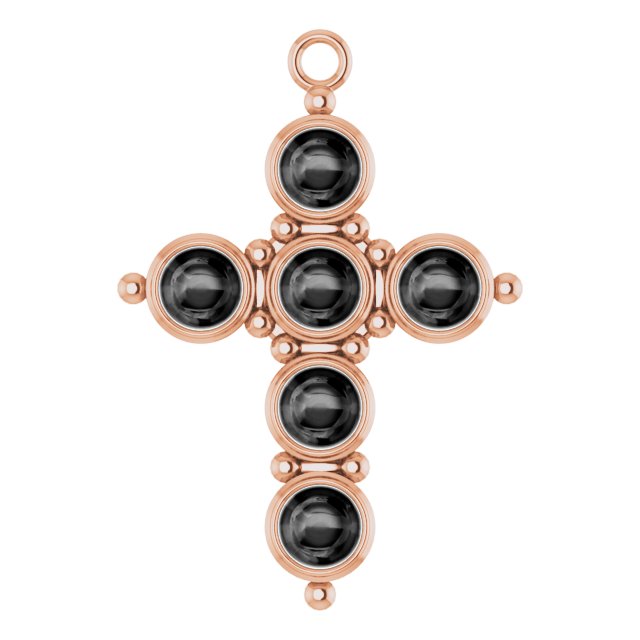 Black Onyx Cabochon Cross Dangle