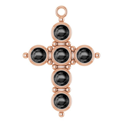 Black Onyx Cabochon Cross Dangle