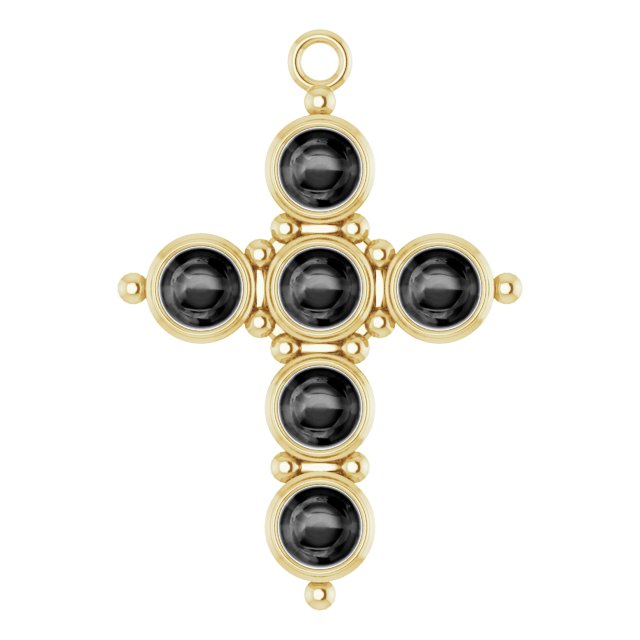 Natural Ethiopian Opal Cabochon Cross Dangle