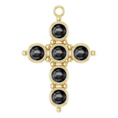Natural Ethiopian Opal Cabochon Cross Dangle