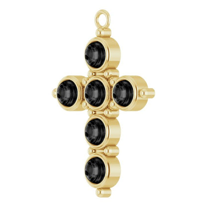 Black Onyx Cabochon Cross Dangle