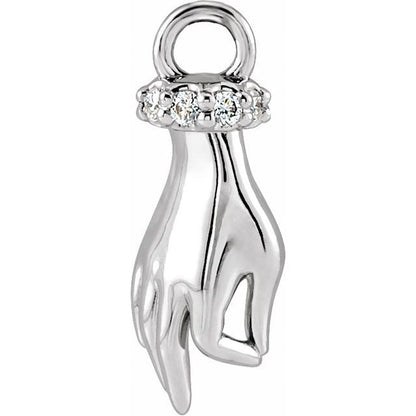 .03 CTW Natural Diamond Hand of Buddha Dangle