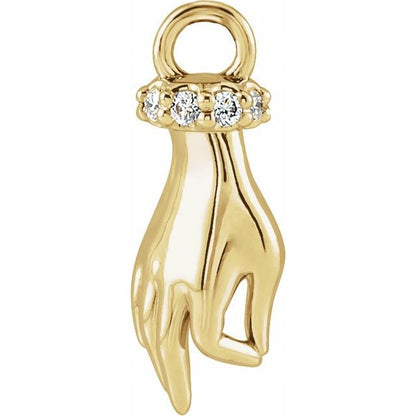 .03 CTW Natural Diamond Hand of Buddha Dangle