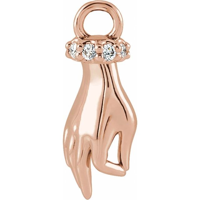 .03 CTW Natural Diamond Hand of Buddha Dangle