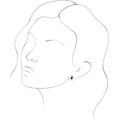 14K Yellow Gold Natural Blue Sapphire, Natural Aquamarine, Natural Blue Zircon & .07 CTW Natural Diamond Earrings