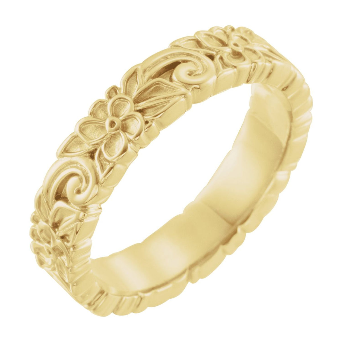 Floral Flat Band, 4 mm