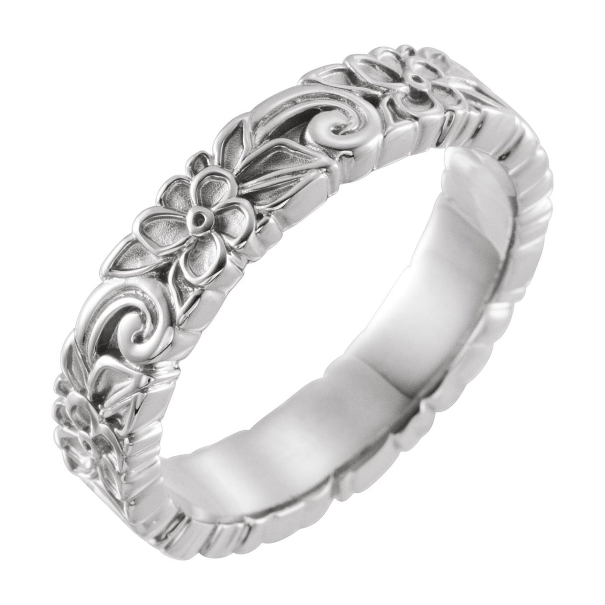 Floral Flat Band, 4 mm