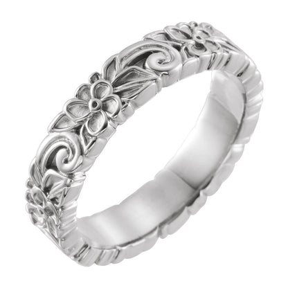 Floral Flat Band, 4 mm