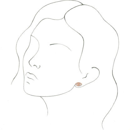 14K Rose Gold Evil Eye Earrings