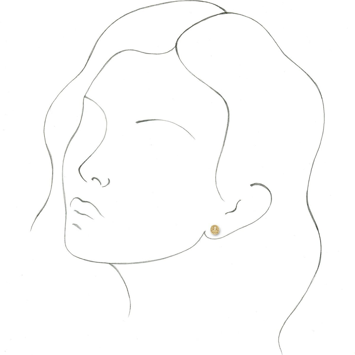 14K Yellow Gold Eye of Providence Earrings