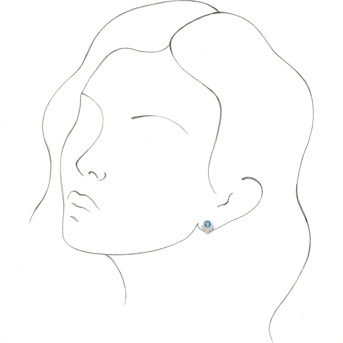 14K White Gold Natural Aquamarine & 1/8 CTW Natural Diamond Earrings, 9.8 mm x 10 mm